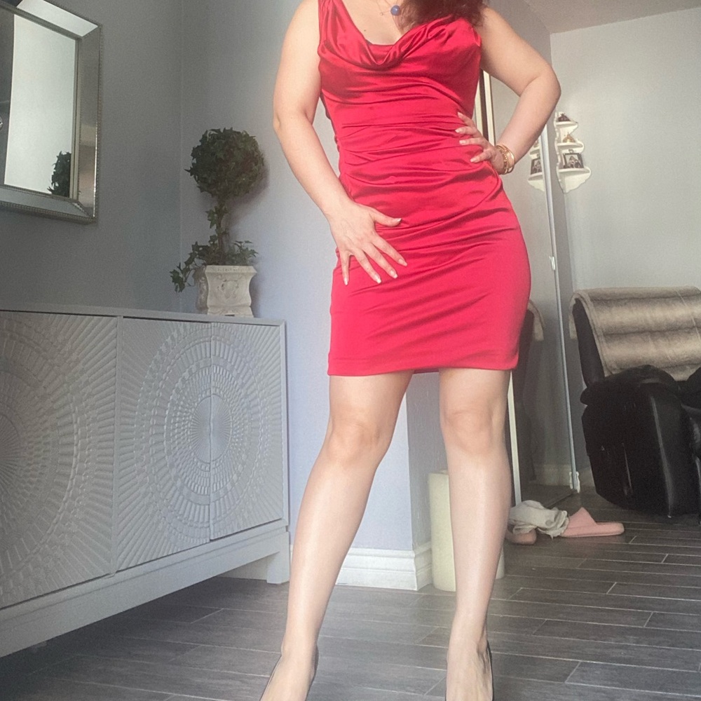 Bcbg red satin corset dress - worn once